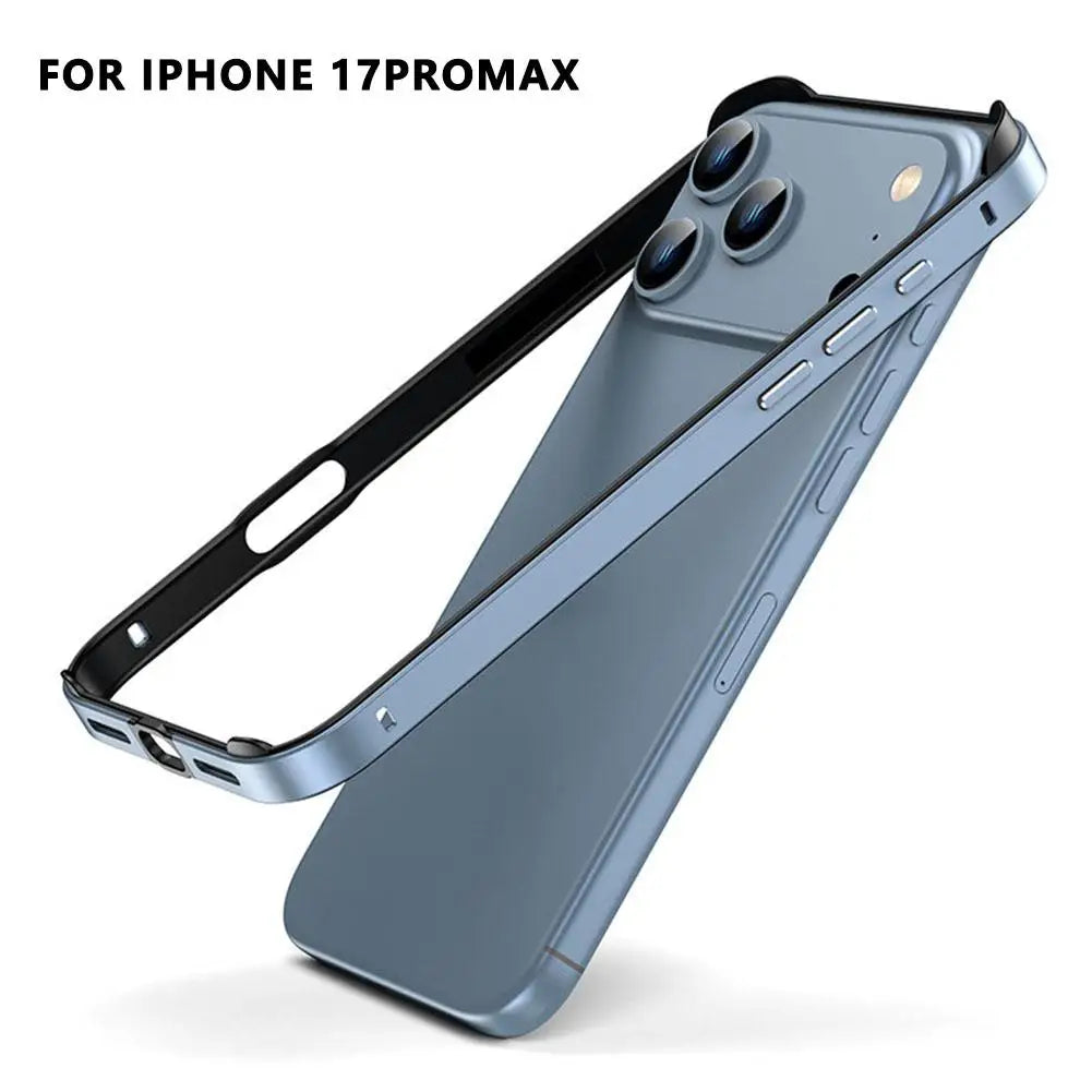 Metal Silicone Border For IPhone 17 Promax Phone Case Hollow Heat Dissipation And Anti Drop Protective Cover Alloy Accessories