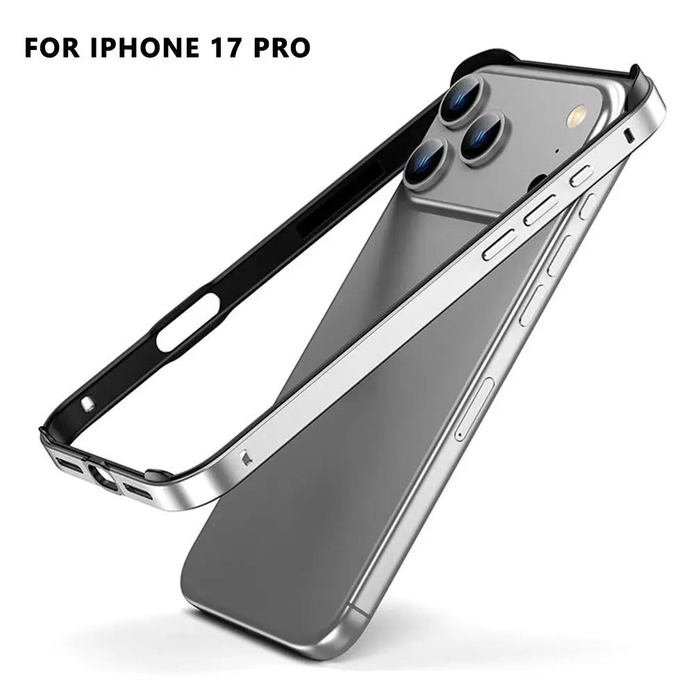 Metal Silicone Border For IPhone 17 Promax Phone Case Hollow Heat Dissipation And Anti Drop Protective Cover Alloy Accessories