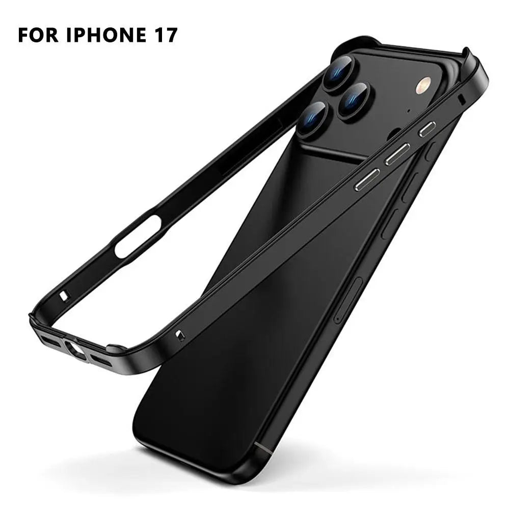Metal Silicone Border For IPhone 17 Promax Phone Case Hollow Heat Dissipation And Anti Drop Protective Cover Alloy Accessories