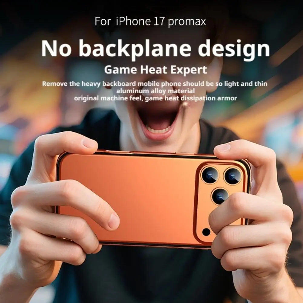 Metal Silicone Border For IPhone 17 Promax Phone Case Hollow Heat Dissipation And Anti Drop Protective Cover Alloy Accessories