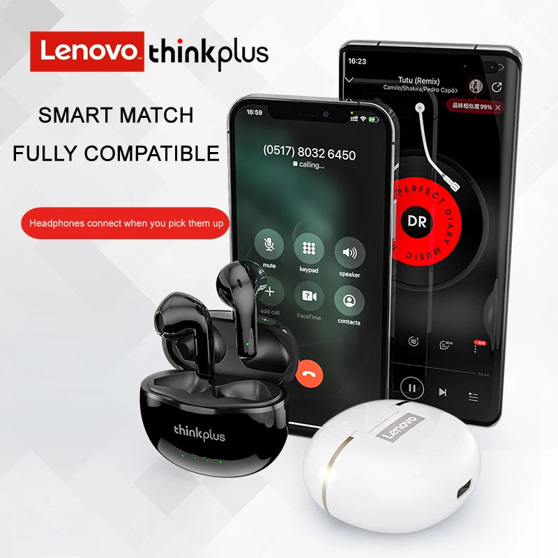 Choice Lenovo X16 TWS Wireless Bluetooth Earphones HD Call Gaming Low Latency Earbuds Waterproof Sports Headset with Mic Pro 6