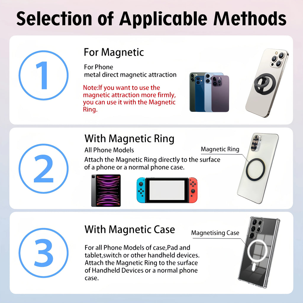 For MagSafe Double Sided Magnetic Phone Ring Holder Portable Folding Cellphones Stand Phone Accessories Support Bracket Grip Tok