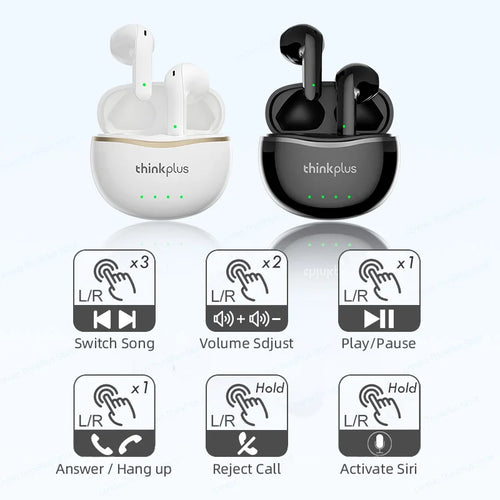 Choice Lenovo X16 TWS Wireless Bluetooth Earphones HD Call Gaming Low Latency Earbuds Waterproof Sports Headset with Mic Pro 6