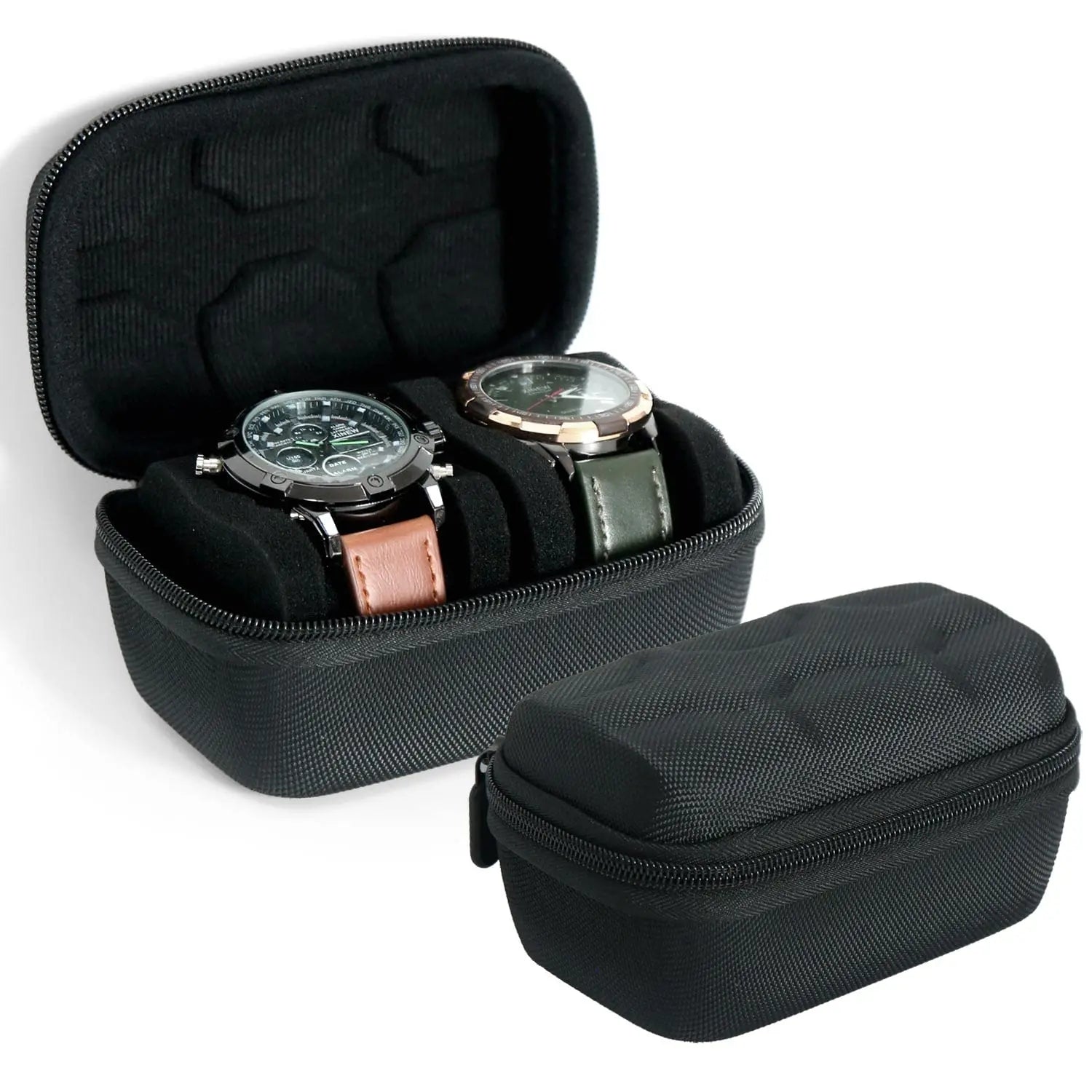 Watch Box Organizer For Men or Women，Watch Travel Case Portable Storage Watch Display Holder for Wristwatches and Smart Watches
