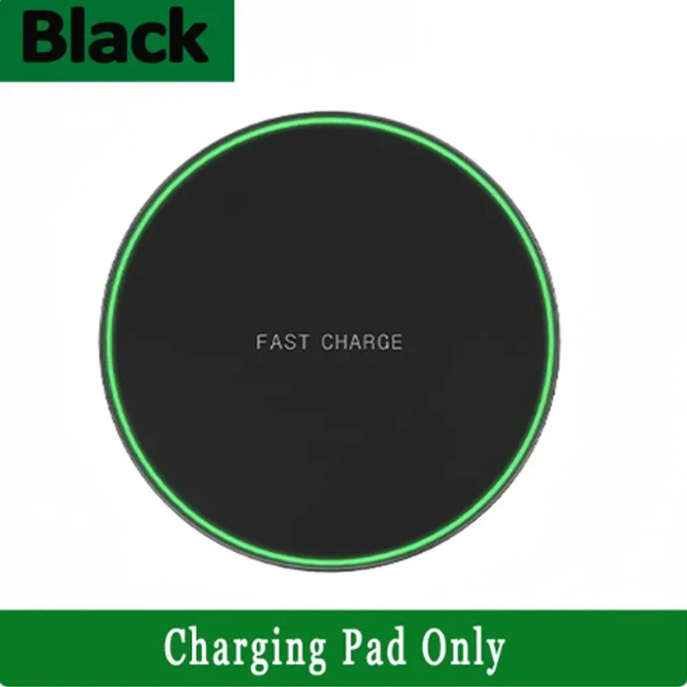 15W Fast Wireless Charger Pad for iPhone17-13Pro/XS Max/Mini/X/XR & Samsung/Xiaomi/Huawei -USB-Powered Induction Charging