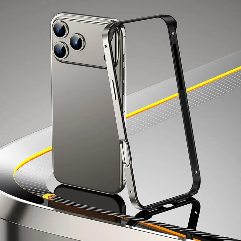 Metal Silicone Border For IPhone 17 Promax Phone Case Hollow Heat Dissipation And Anti Drop Protective Cover Alloy Accessories