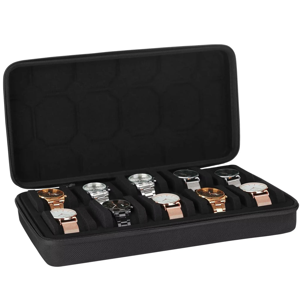 Watch Box Organizer For Men or Women，Watch Travel Case Portable Storage Watch Display Holder for Wristwatches and Smart Watches
