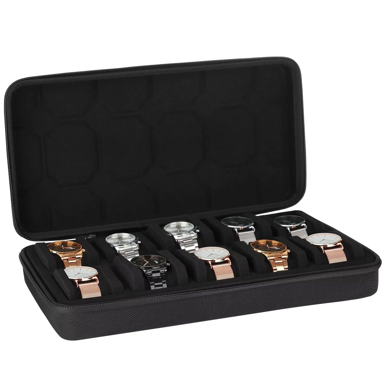 Watch Box Organizer For Men or Women，Watch Travel Case Portable Storage Watch Display Holder for Wristwatches and Smart Watches