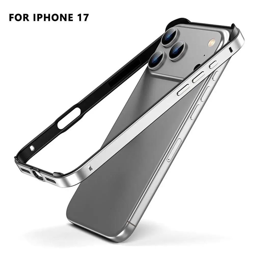 Metal Silicone Border For IPhone 17 Promax Phone Case Hollow Heat Dissipation And Anti Drop Protective Cover Alloy Accessories