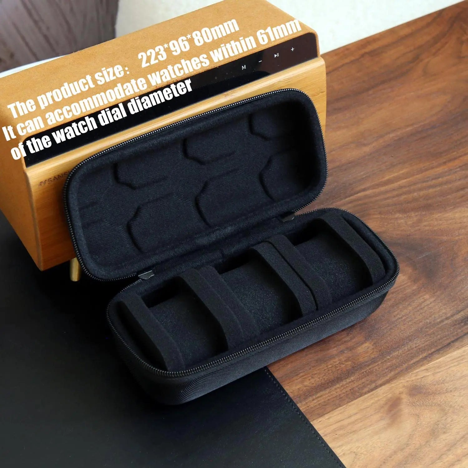 Watch Box Organizer For Men or Women，Watch Travel Case Portable Storage Watch Display Holder for Wristwatches and Smart Watches