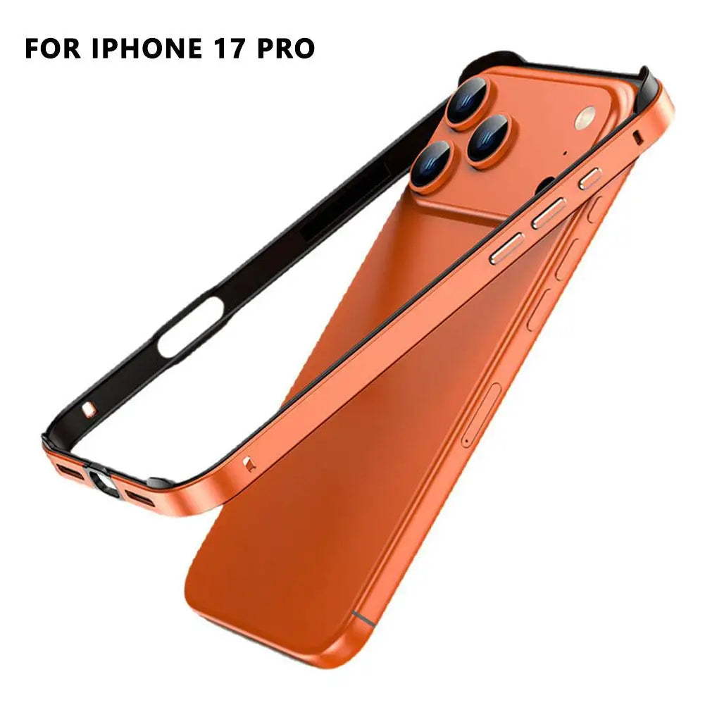 Metal Silicone Border For IPhone 17 Promax Phone Case Hollow Heat Dissipation And Anti Drop Protective Cover Alloy Accessories