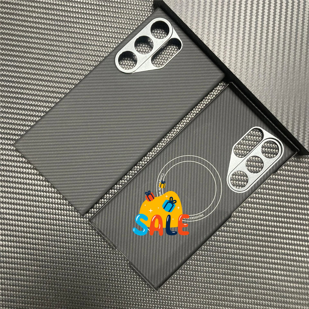 New Genuine Carbon Aramid Fiber Case for Samsung Galaxy S24 Ultra Anti-fall Carbon Fiber Lens Protection Phone Accessory