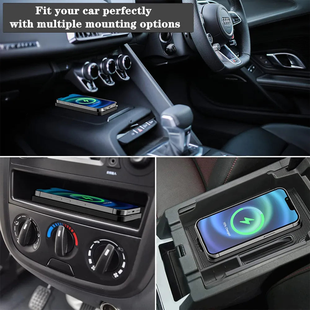 Wireless Charger for Car Fast Charger for Iphone 16 15 14 13 12 Pro Max Samsung Xiaomi Car Wireless Charger Type C Non-slip Pad
