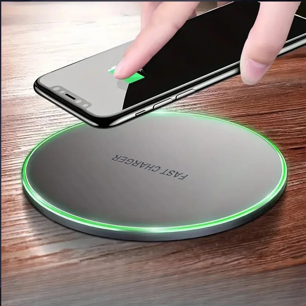 15W Fast Wireless Charger Pad for iPhone17-13Pro/XS Max/Mini/X/XR & Samsung/Xiaomi/Huawei -USB-Powered Induction Charging